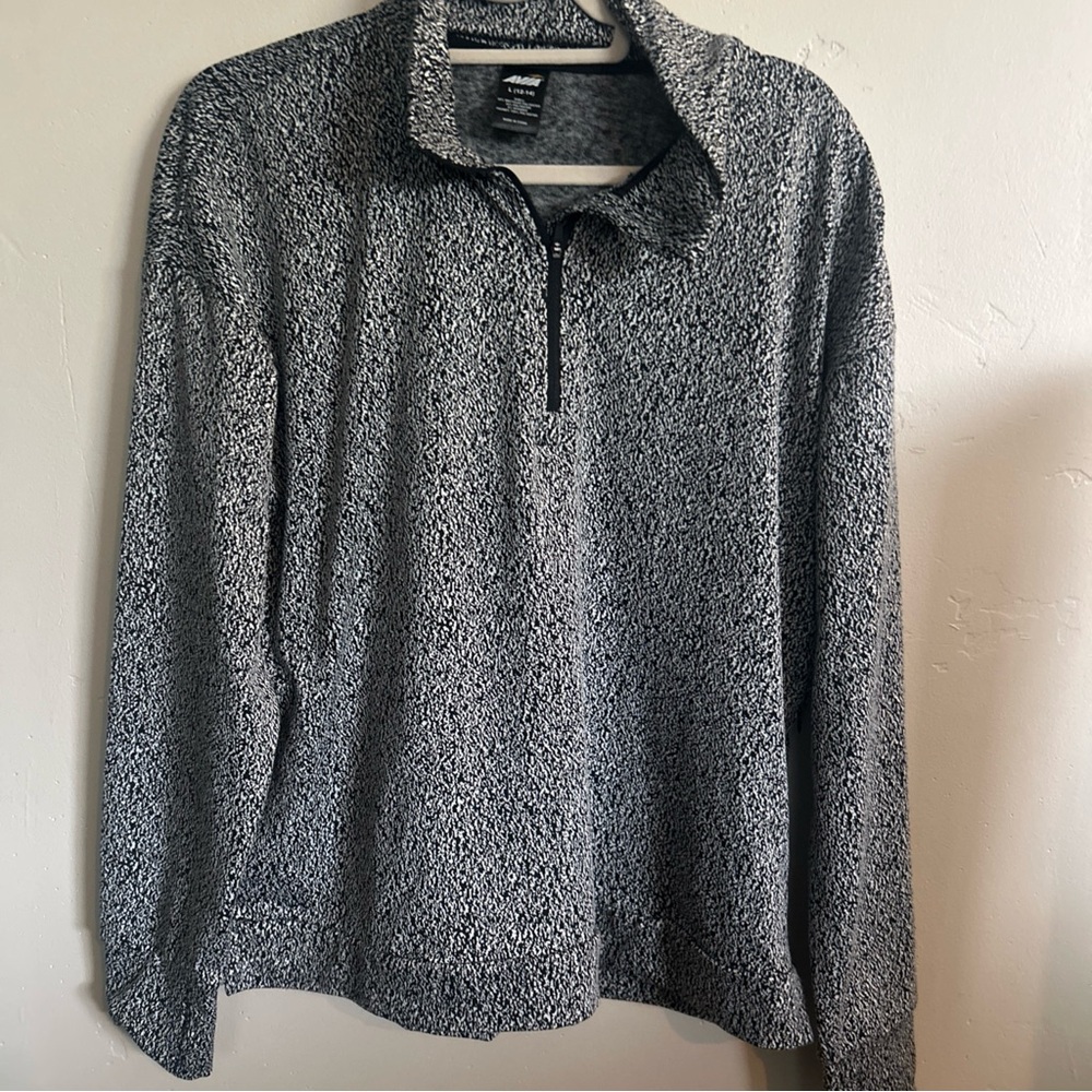 Avia Women’s Black & White Patterned Long Sleeve Active Pullover Large (12/14)